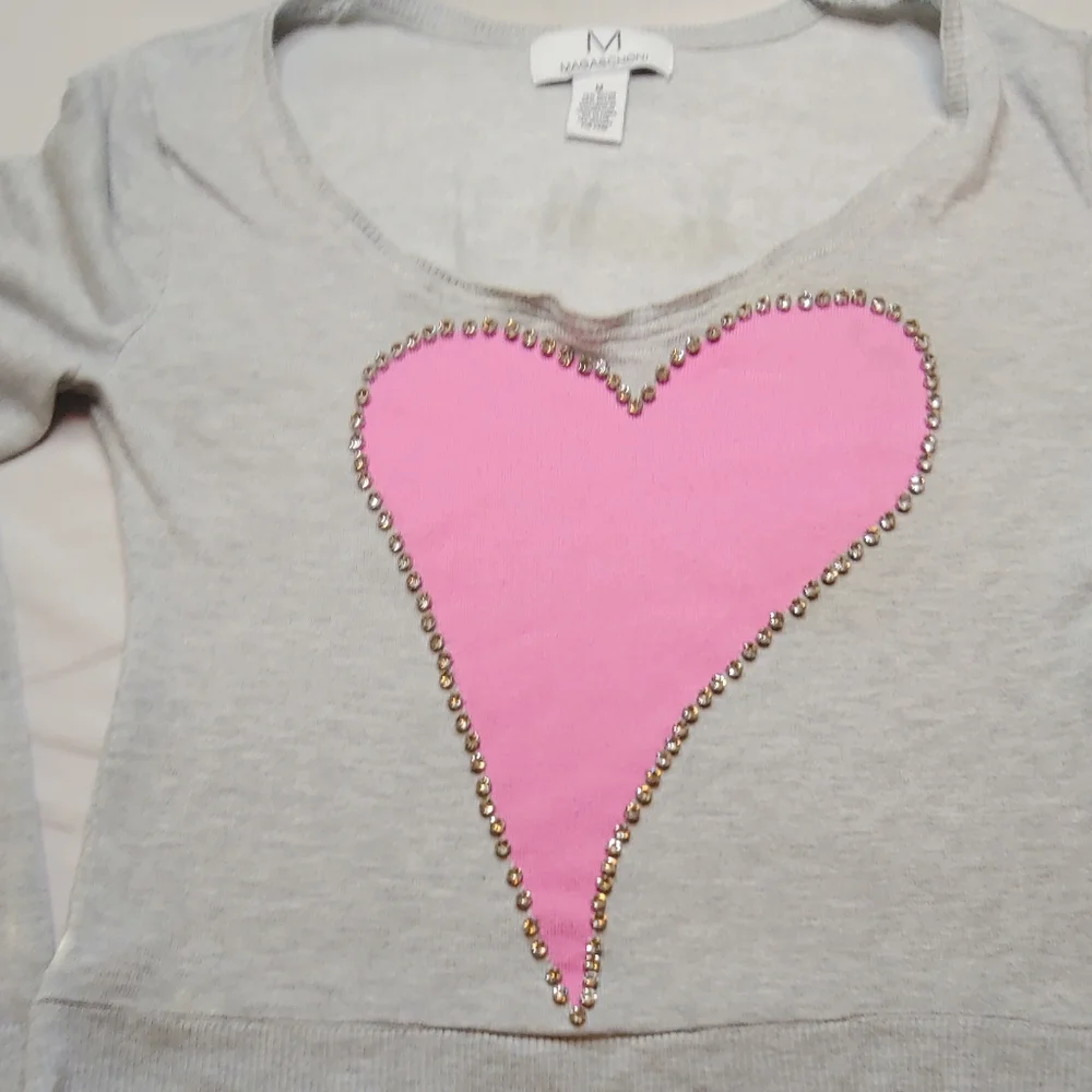 Magaschoni Pink Heart Surrounded by Substantial Size Rhinestones Medium - Picture 1 of 13